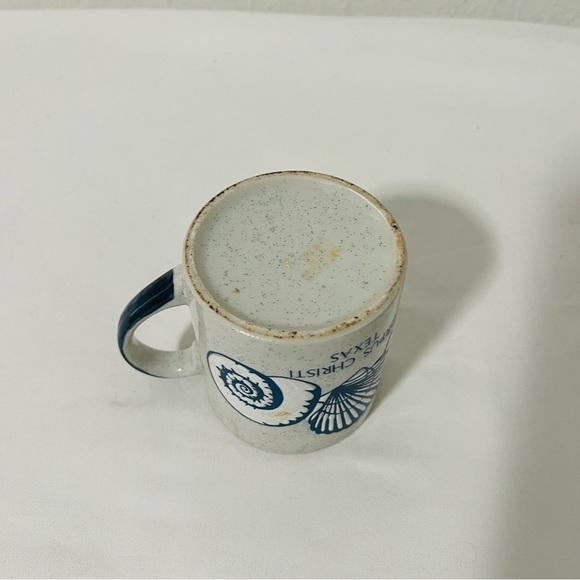 Vintage Corpus Christi, Texas Embossed Seashell Coffee Tea Mug Gray/Navy - Picture 4 of 6